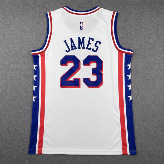 PHILADELPHIA 76ERS LEBRON JAMES WHITE JERSEY