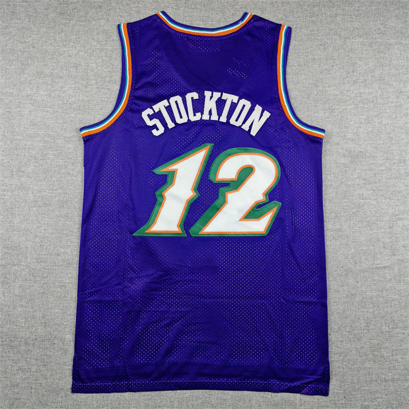 UTAH JAZZ JOHN STOCKTON PURPLE VINTAGE JERSEY