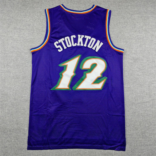 UTAH JAZZ JOHN STOCKTON PURPLE VINTAGE JERSEY
