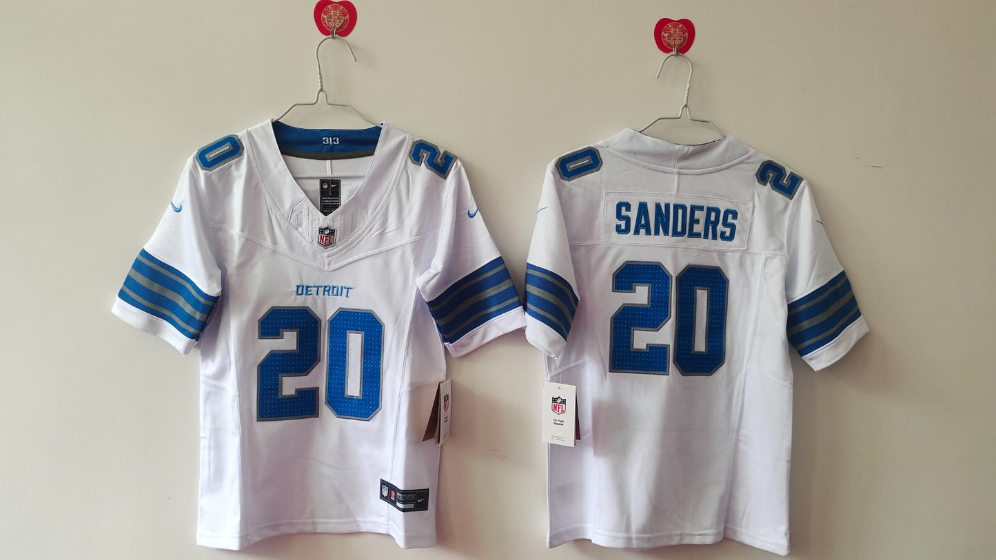 DETROIT LIONS BARRY SANDERS WHITE JERSEY