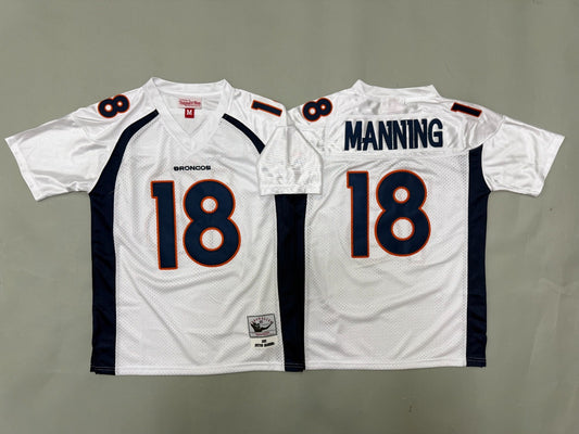 DENVER BRONCOS PAYTON MANNING WHITE VINTAGE JERSEY