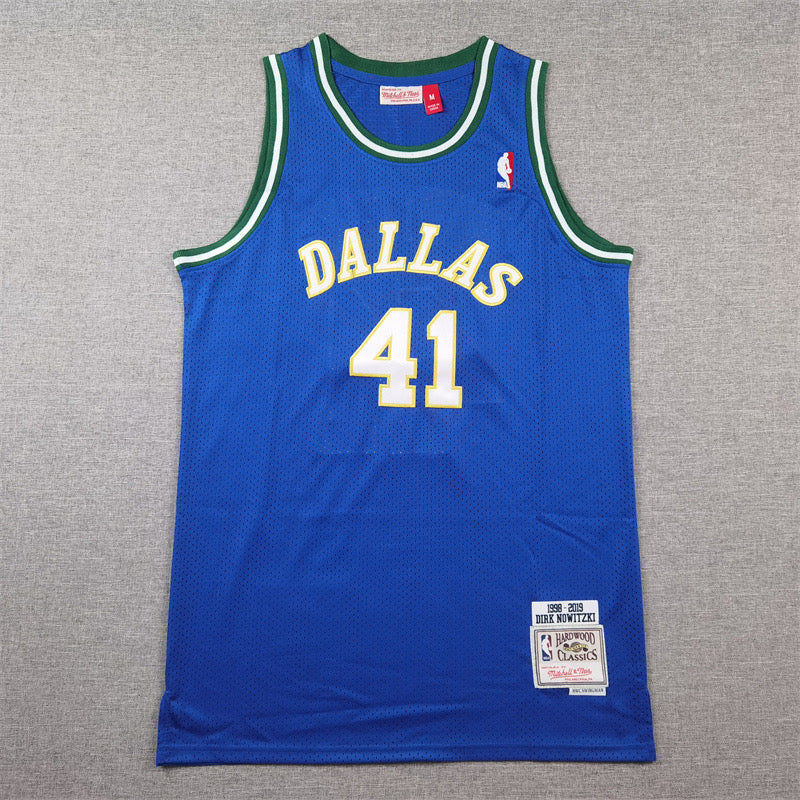 DALLAS MAVERICKS DIRK NOWITZKI BLUE VINTAGE JERSEY