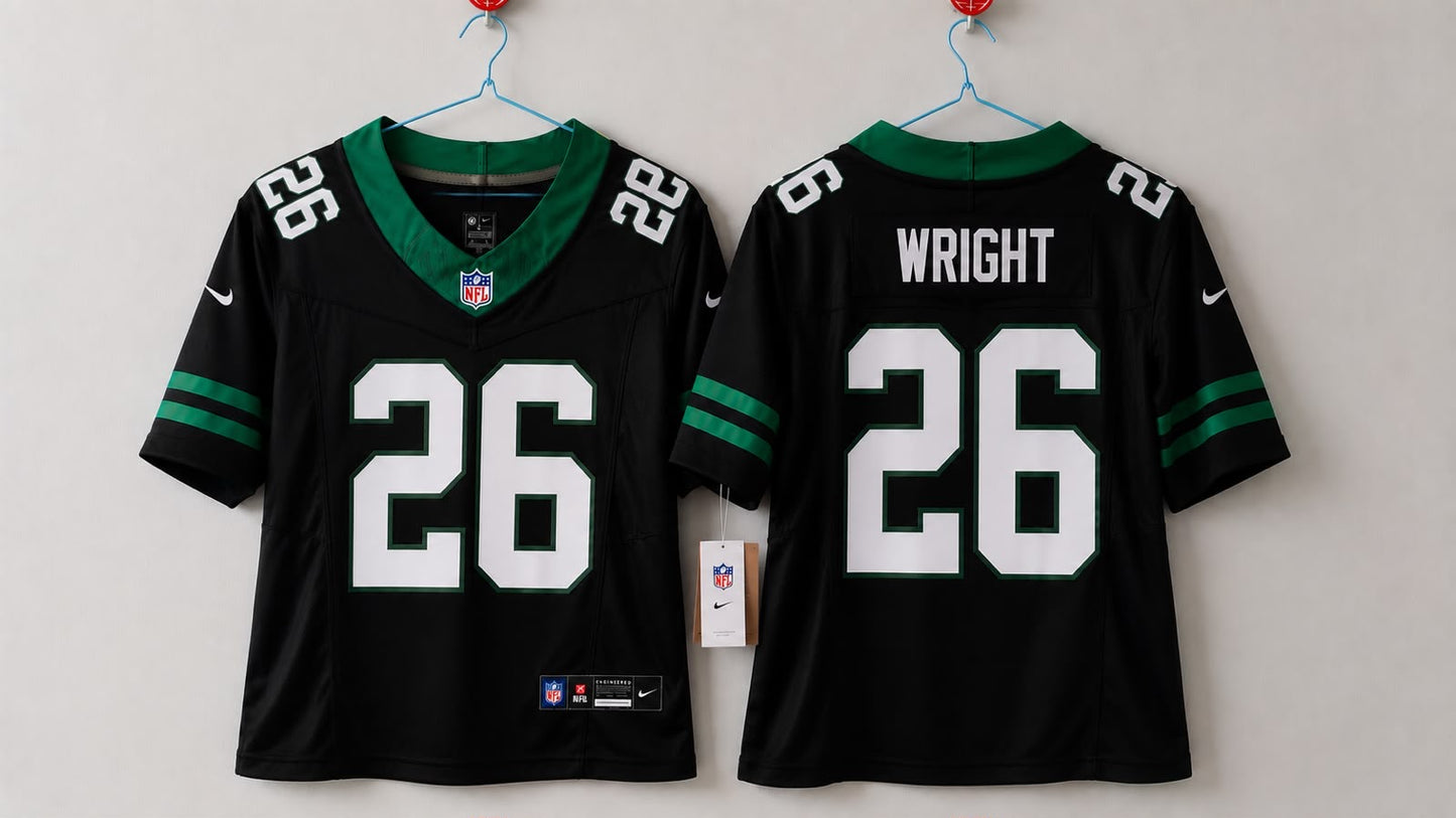 NEW YORK JETS NASHON WRIGHT BLACK JERSEY