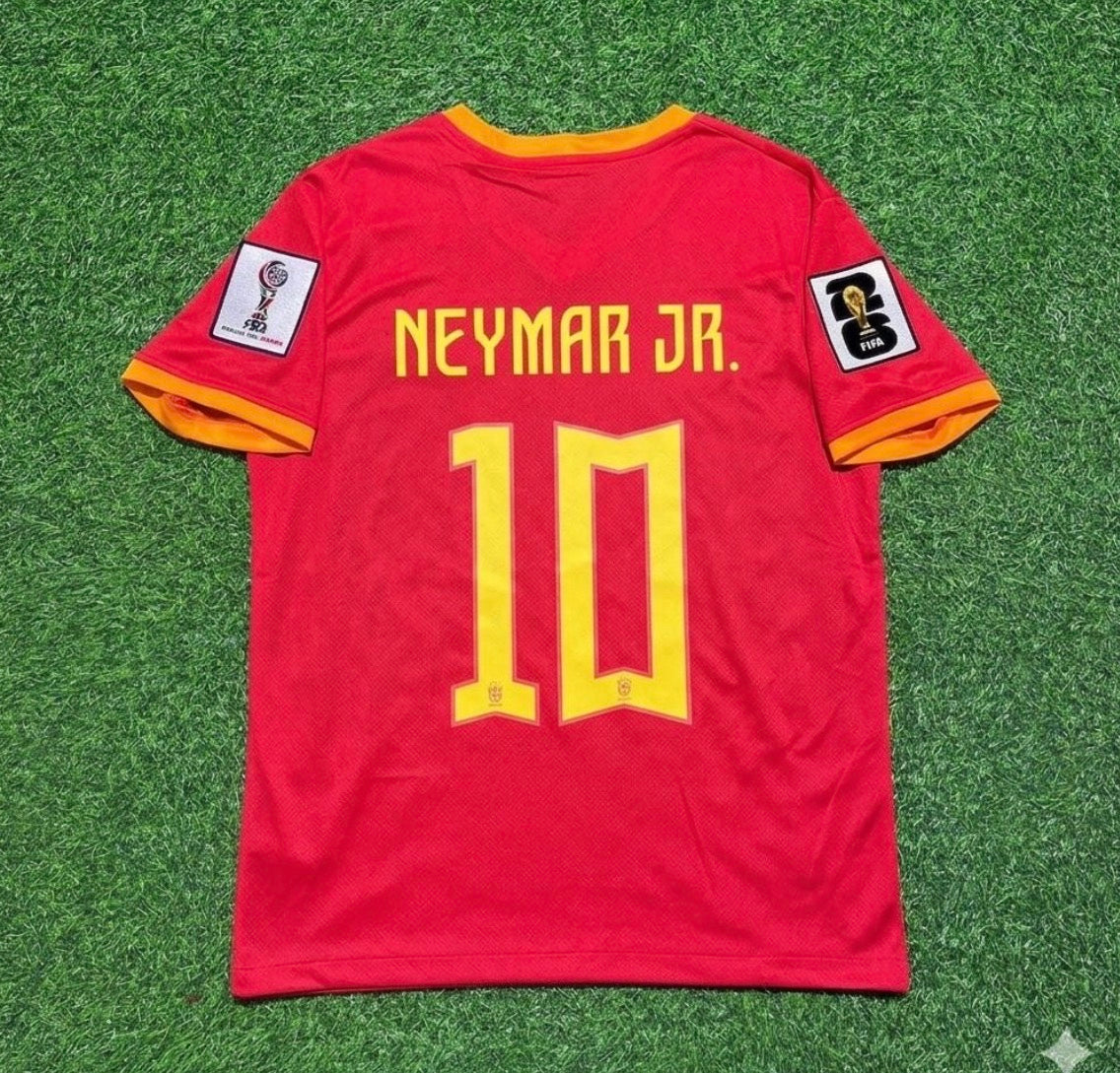 2026 WORLD CUP NEYMAR JR TEAM BRAZIL RED JERSEY