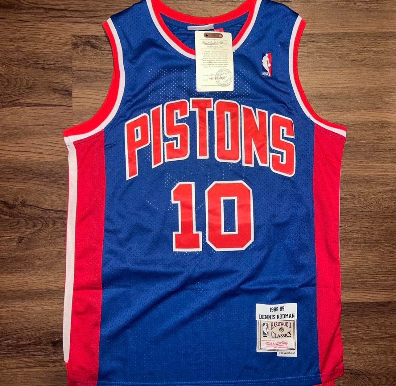 DETROIT PISTONS DENNIS RODMAN BLUE VINTAGE JERSEY