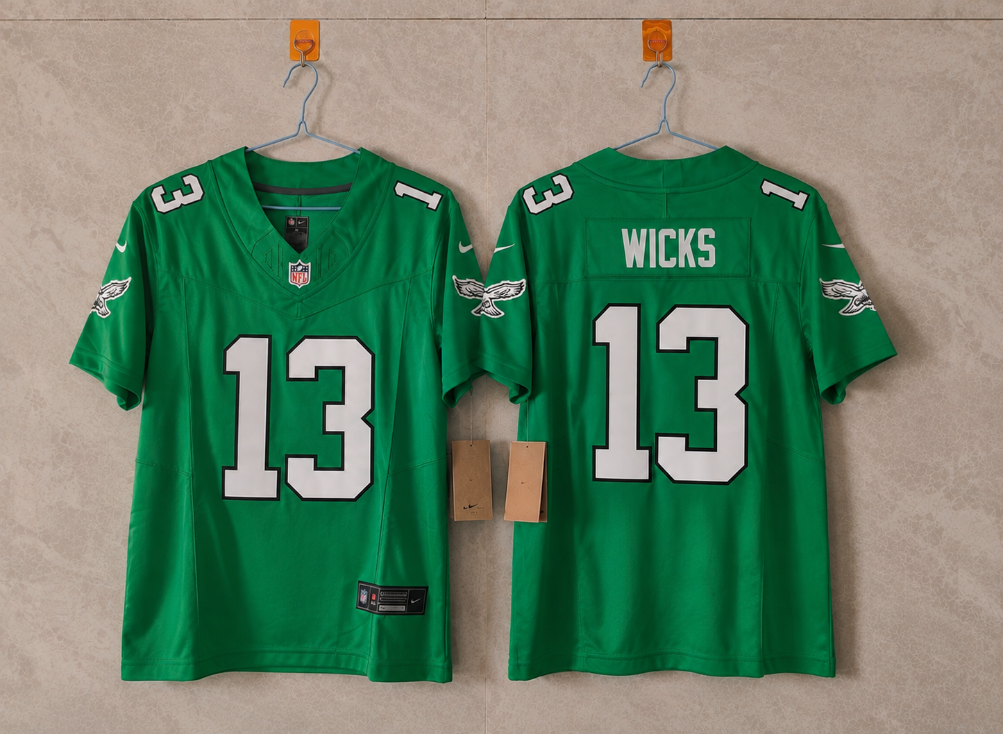 PHILADELPHIA EAGLES DONTAYVION WICKS KELLY GREEN JERSEY