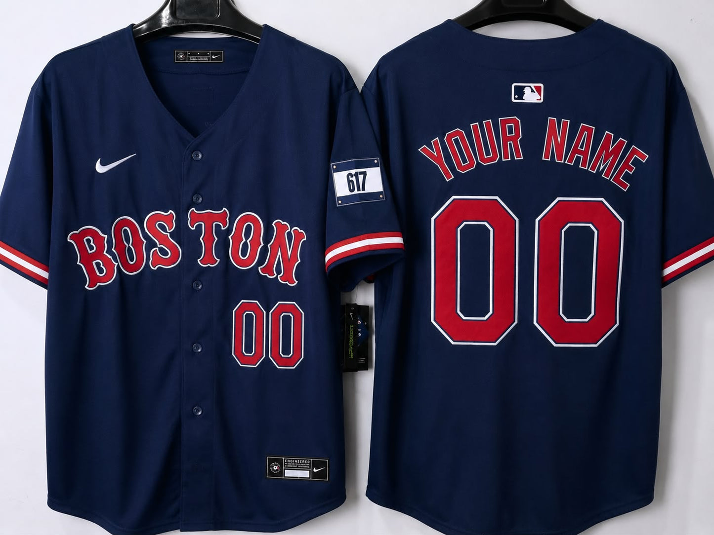 BOSTON RED SOCKS BLUE CUSTOM JERSEY