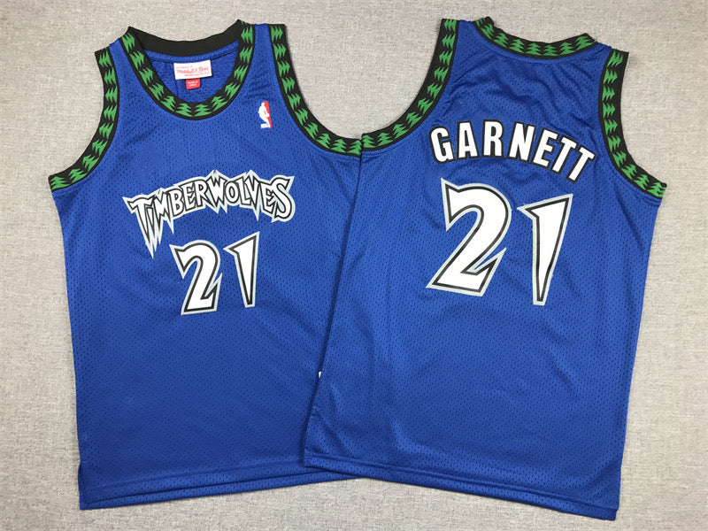 MINNESOTA TIMBERWOLVES KEVIN GARNETT BLUE VINTAGE JERSEY