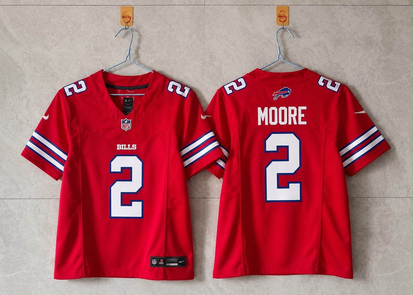 BUFFALO BILLS DJ MOORE RED JERSEY