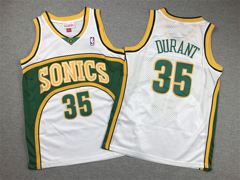 SEATTLE SUPERSONICS KEVIN DURANT WHITE JERSEY