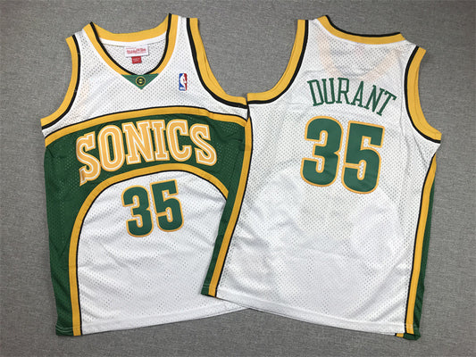 SEATTLE SUPERSONICS KEVIN DURANT WHITE JERSEY