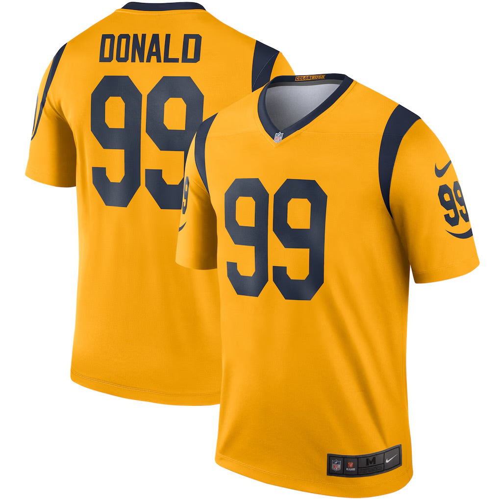 LOS ANGELES RAMS AARON DONALD 2018 COLOR RUSH JERSEY YELLOW