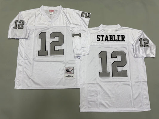OAKLAND RAIDERS KEN STABLER WHITE THROWBACK JERSEY