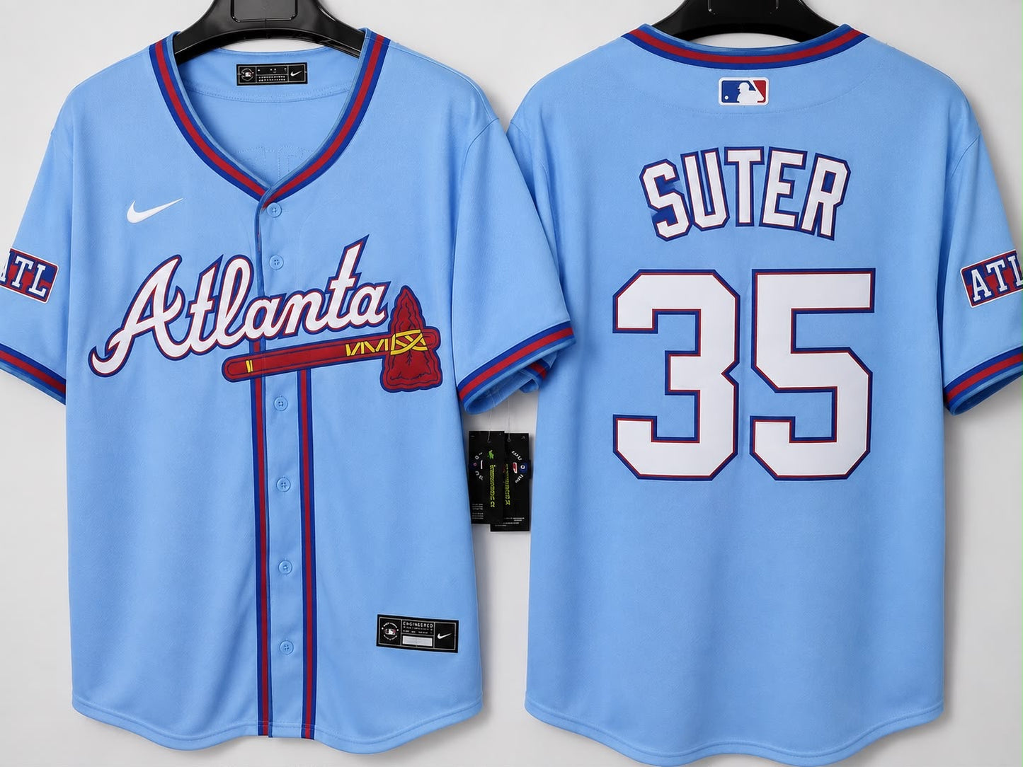ATLANTA BRAVES BRENT SUTER BLUE JERSEY