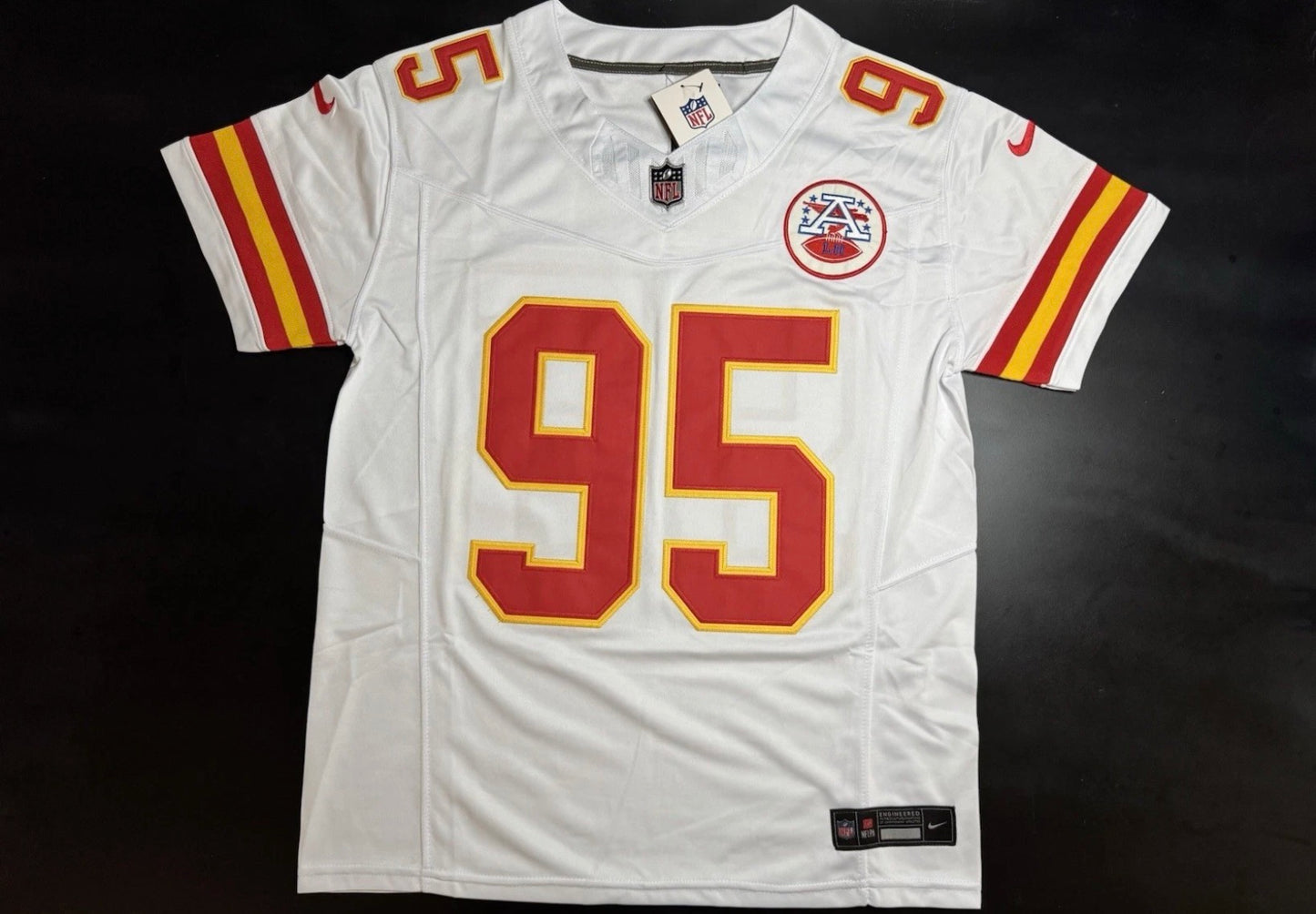 KANSAS CITY CHIEFS CHRIS JONES WHITE JERSEY