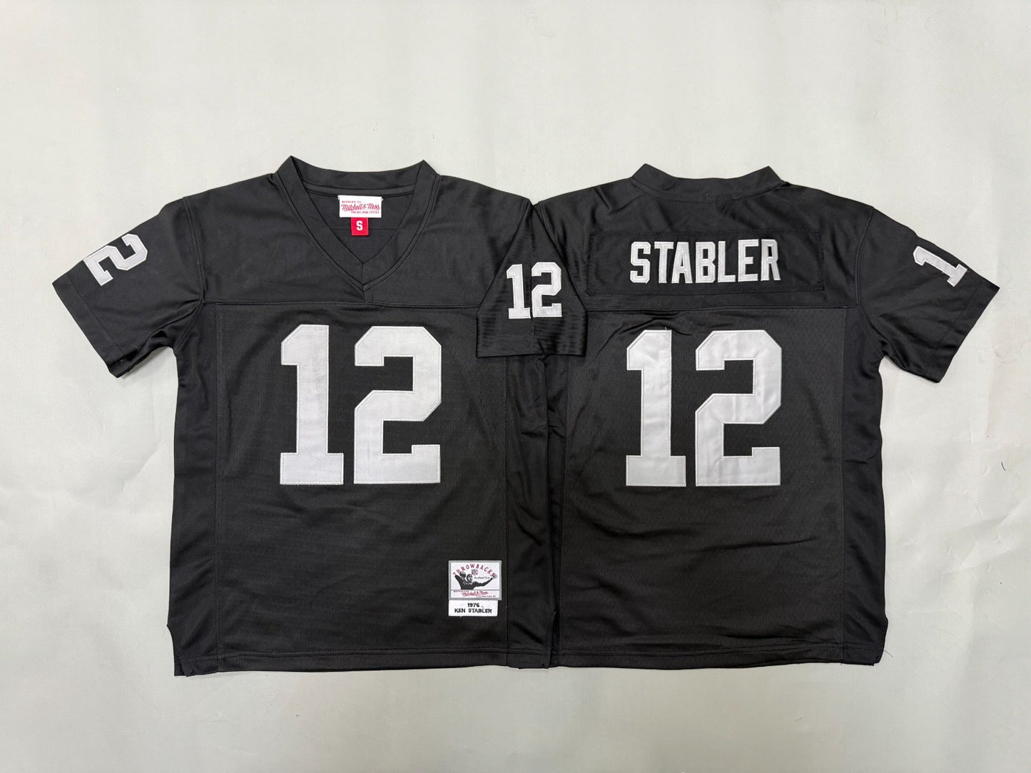 OAKLAND RAIDERS KEN STABLER BLACK THROWBACK JERSEY