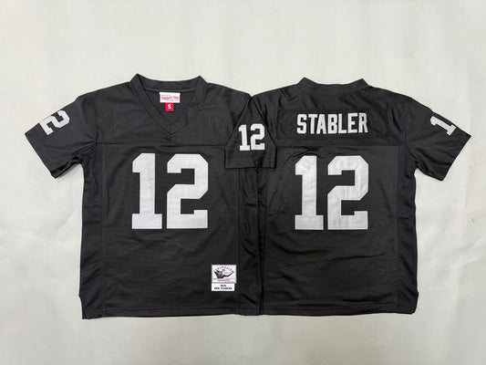 OAKLAND RAIDERS KEN STABLER BLACK THROWBACK JERSEY