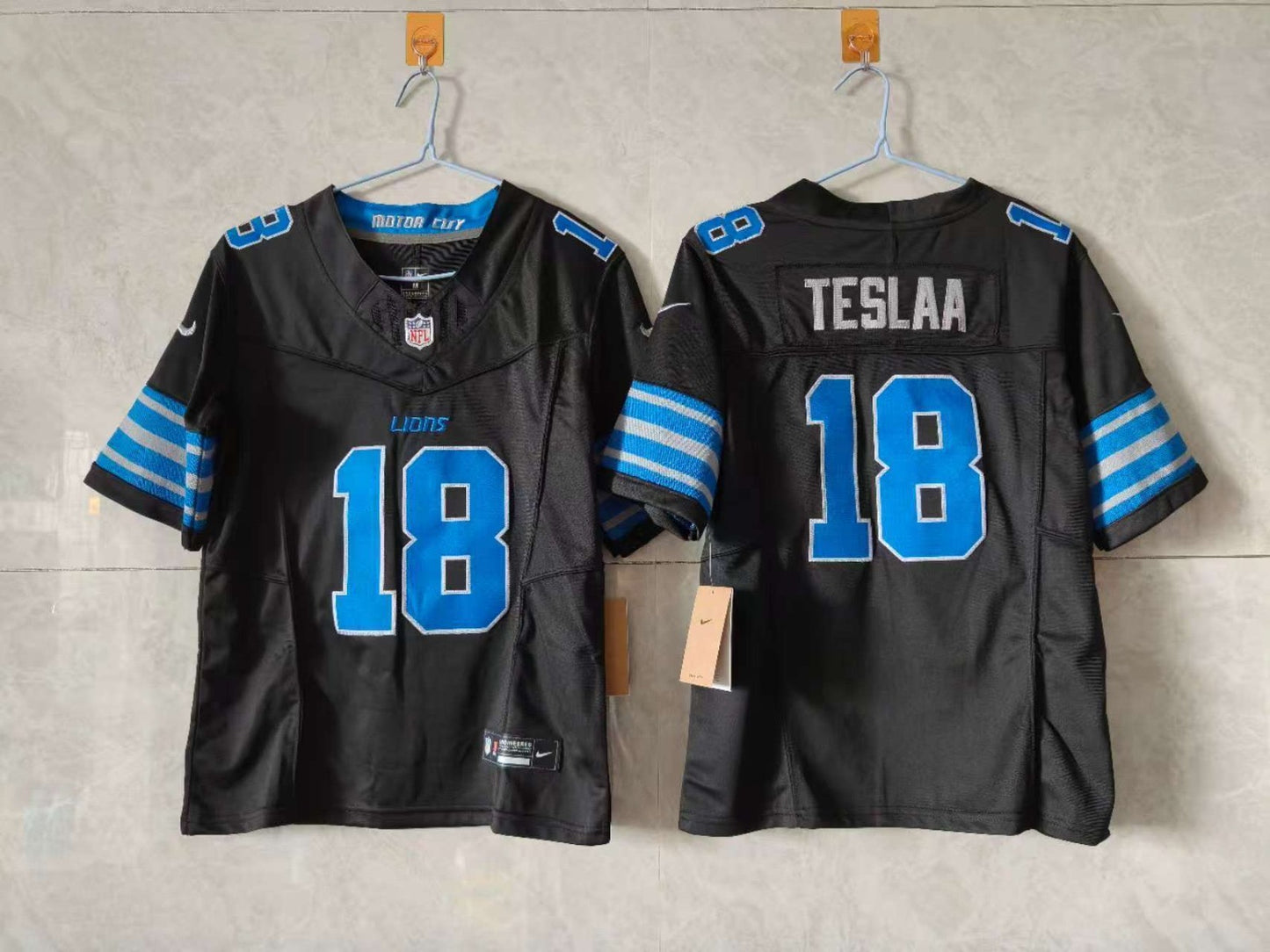 DETROIT LIONS ISAAC TESLAA BLACK JERSEY