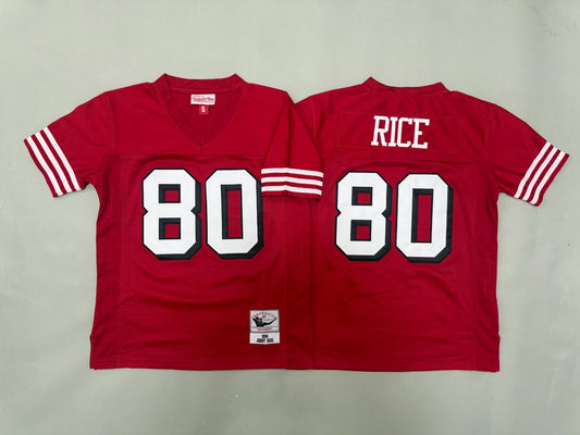 SAN FRANCISCO 49ERS JERRY RICE RED VINTAGE JERSEY