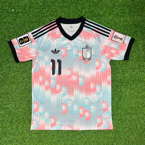 2026 WORLD CUP JEREMY DOKU TEAM BELGIUM RED AND BLUE  JERSEY