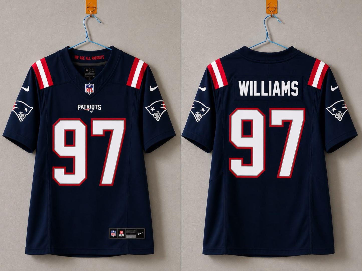 NEW ENGLAND PATRIOTS MILTON WILLIAMS BLUE JERSEY