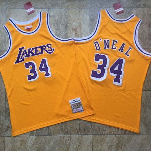 LOS ANGELES LAKERS SHAQUILLE O’NEAL YELLOW JERSEY