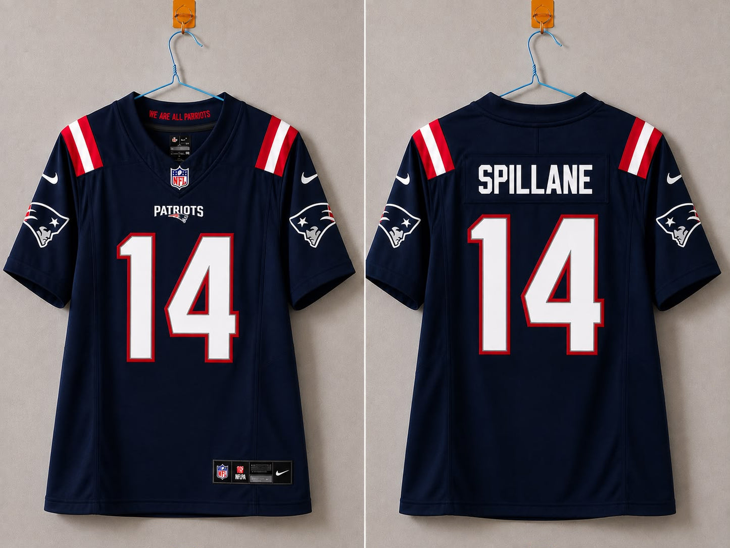 NEW ENGLAND PATRIOTS ROBERT SPILLANE BLUE JERSEY