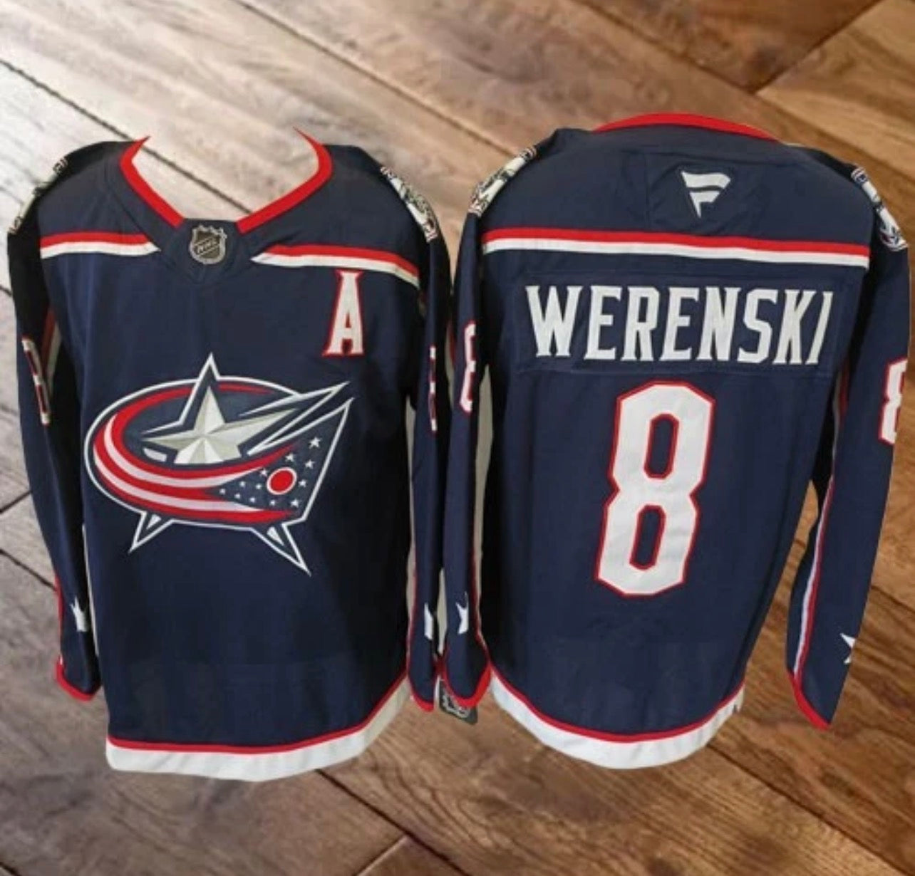 COLOMBUS BLUE JACKETS ZACHARY WERENSKI BLUE JERSEY