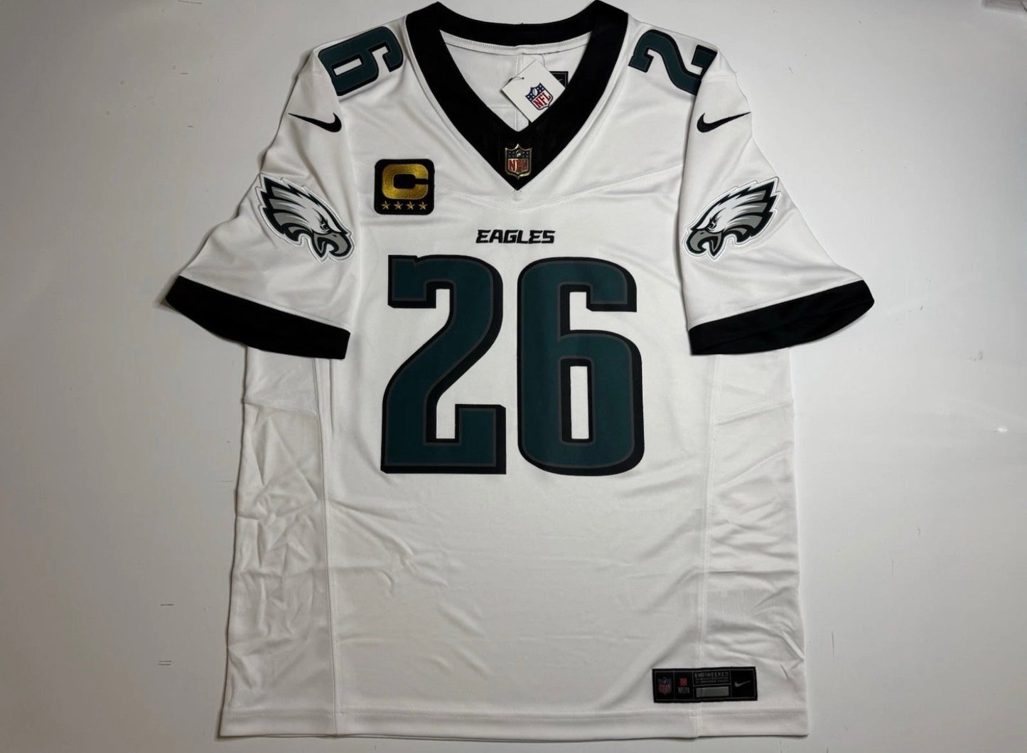 PHILADELPHIA EAGLES SAQUON BARKLEY WHITE JERSEY