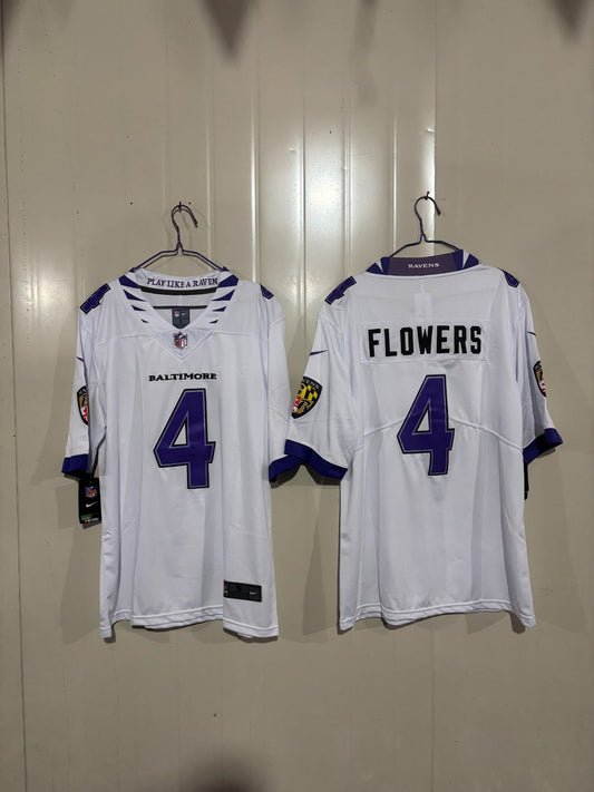 Baltimore Ravens Zay Flowers White Jersey