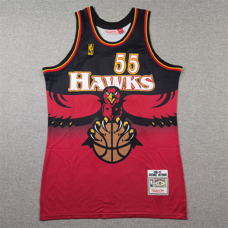 ATLANTA HAWKS DIKEMBE MUTOMBO RED VINTAGE JERSEY