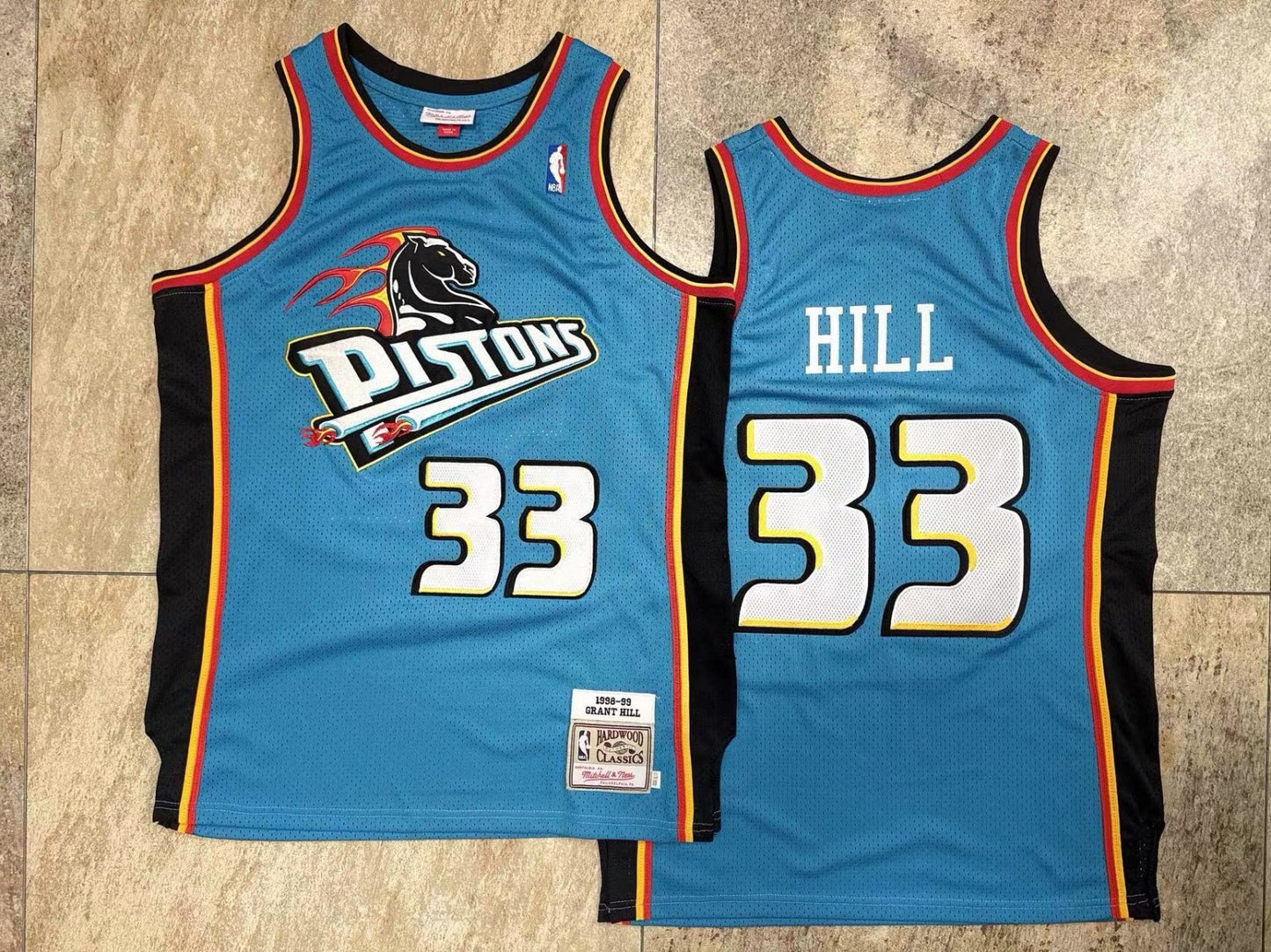 DETROIT PISTONS GRANT HILL BLUE VINTAGE JERSEY