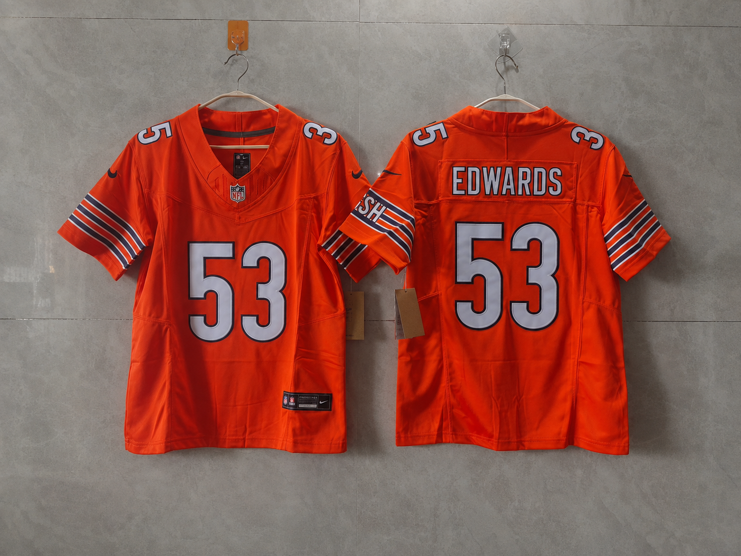 CHICAGO BEARS TJ EDWARDS ORANGE JERSEY