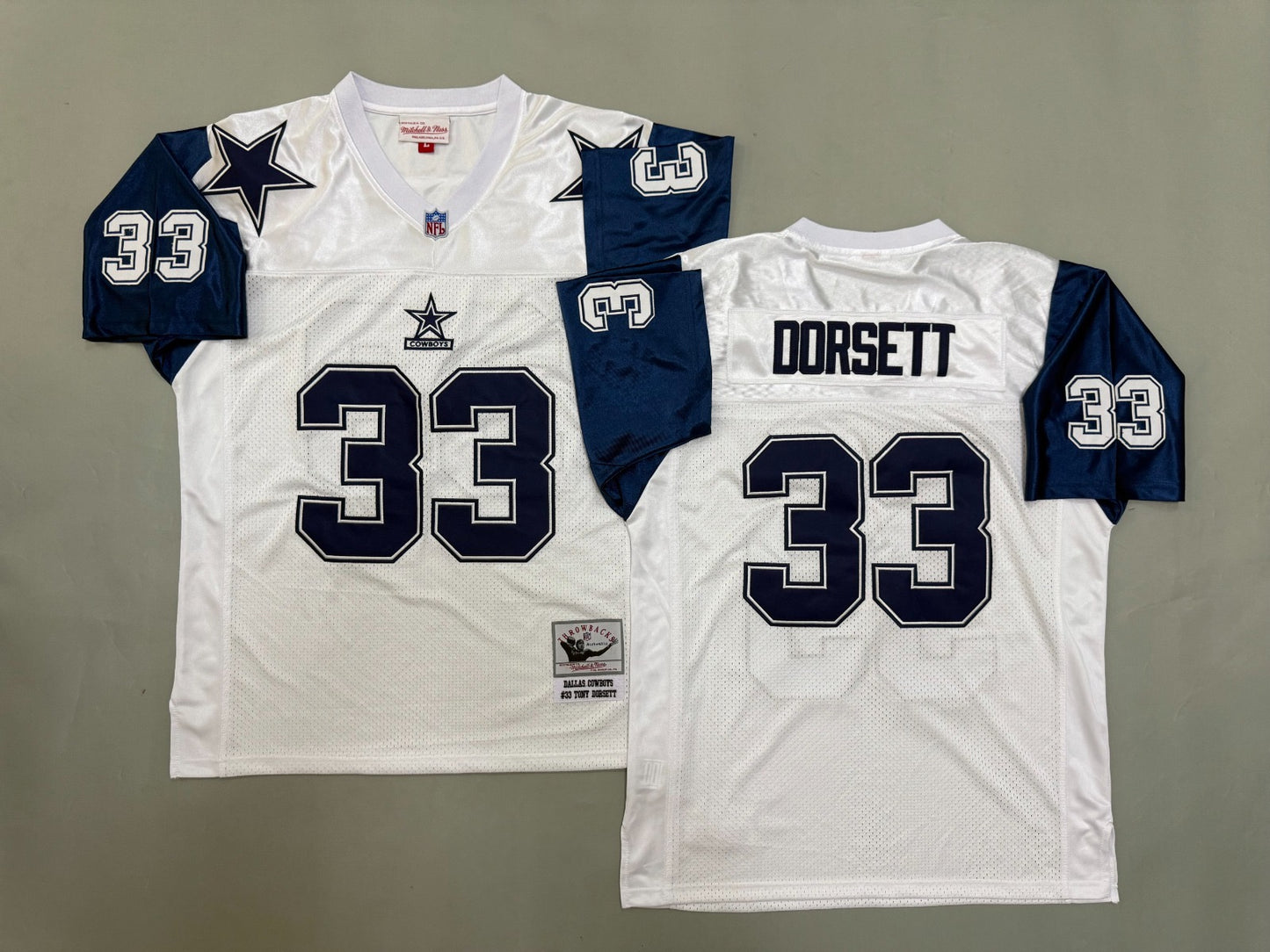 DALLAS COWBOYS TONY DORSETT WHITE VINTAGE JERSEY