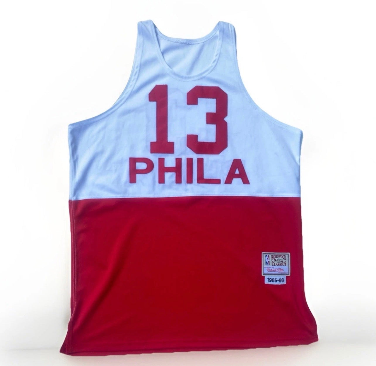 Philidelphia 76ers Wilt Chamberlain White Vintage Jersey