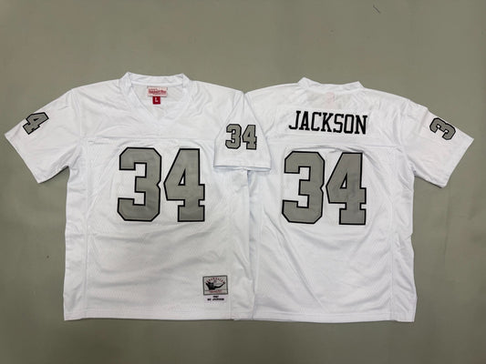 OAKLAND RAIDERS BO JACKSON WHITE THROWBACK JERSEY