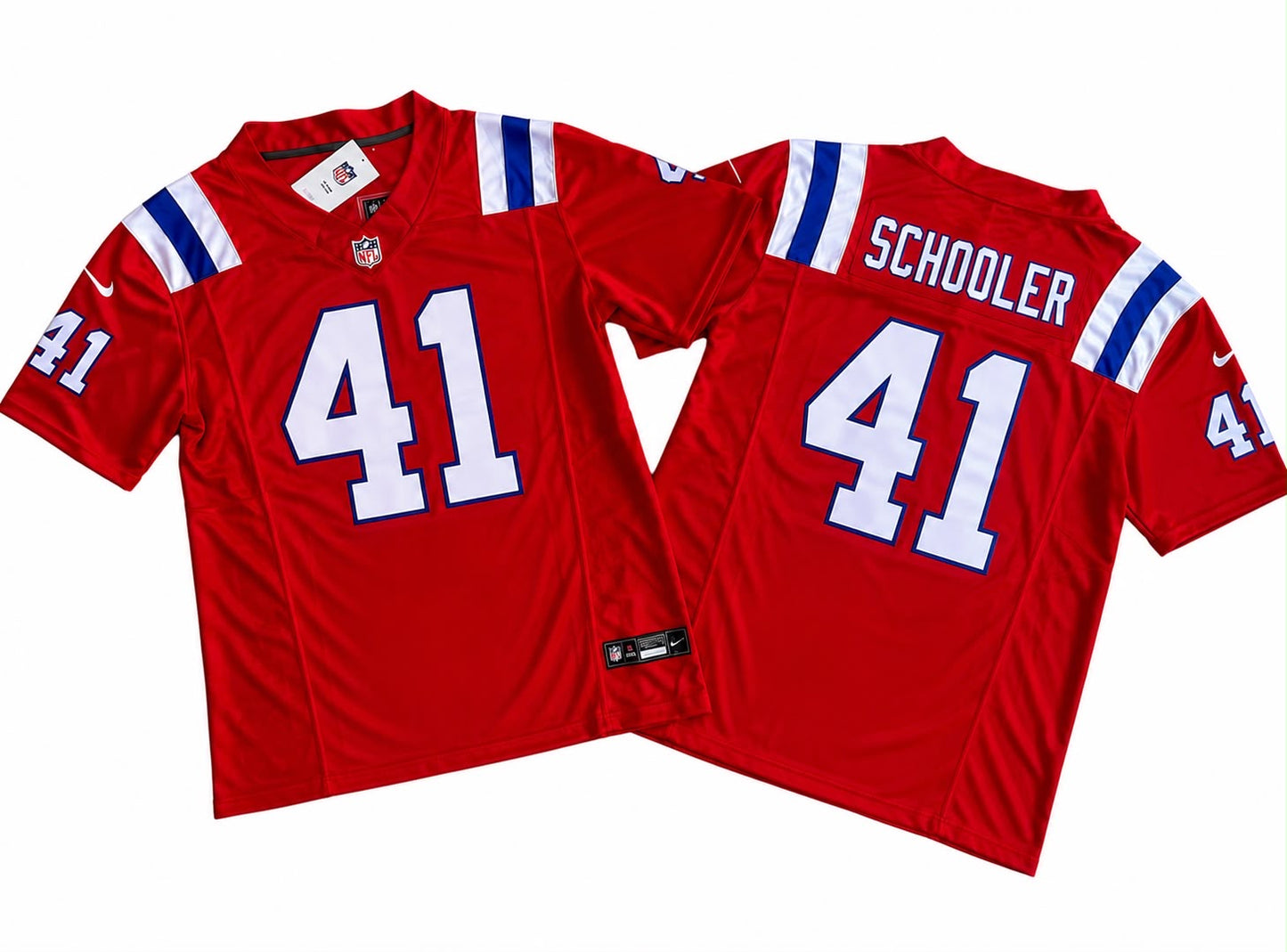 NEW ENGLAND PATRIOTS BRENDEN SCHOOLER RED JERSEY