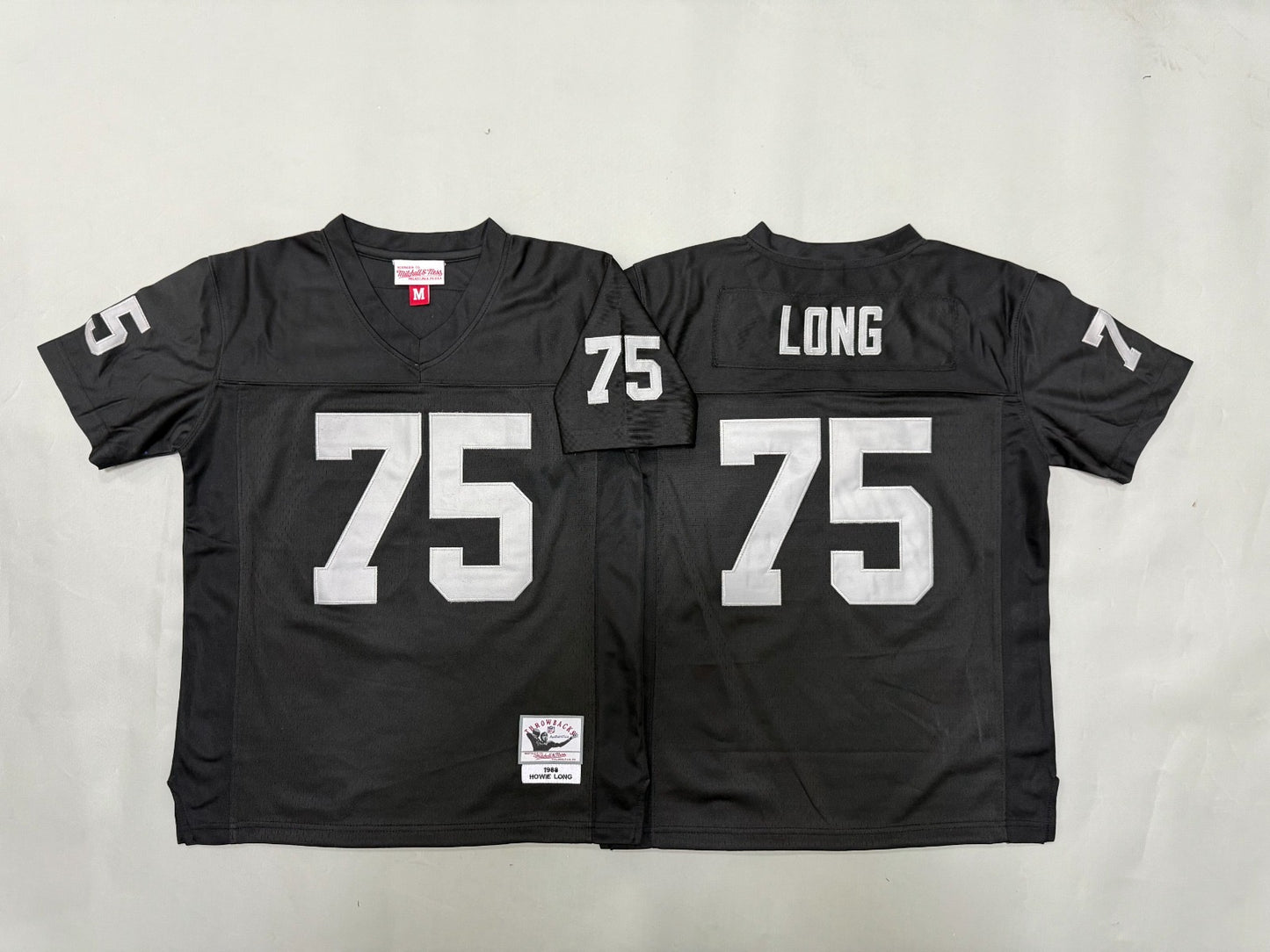 OAKLAND RAIDERS HOWIE LONG BLACK THROWBACK JERSEY