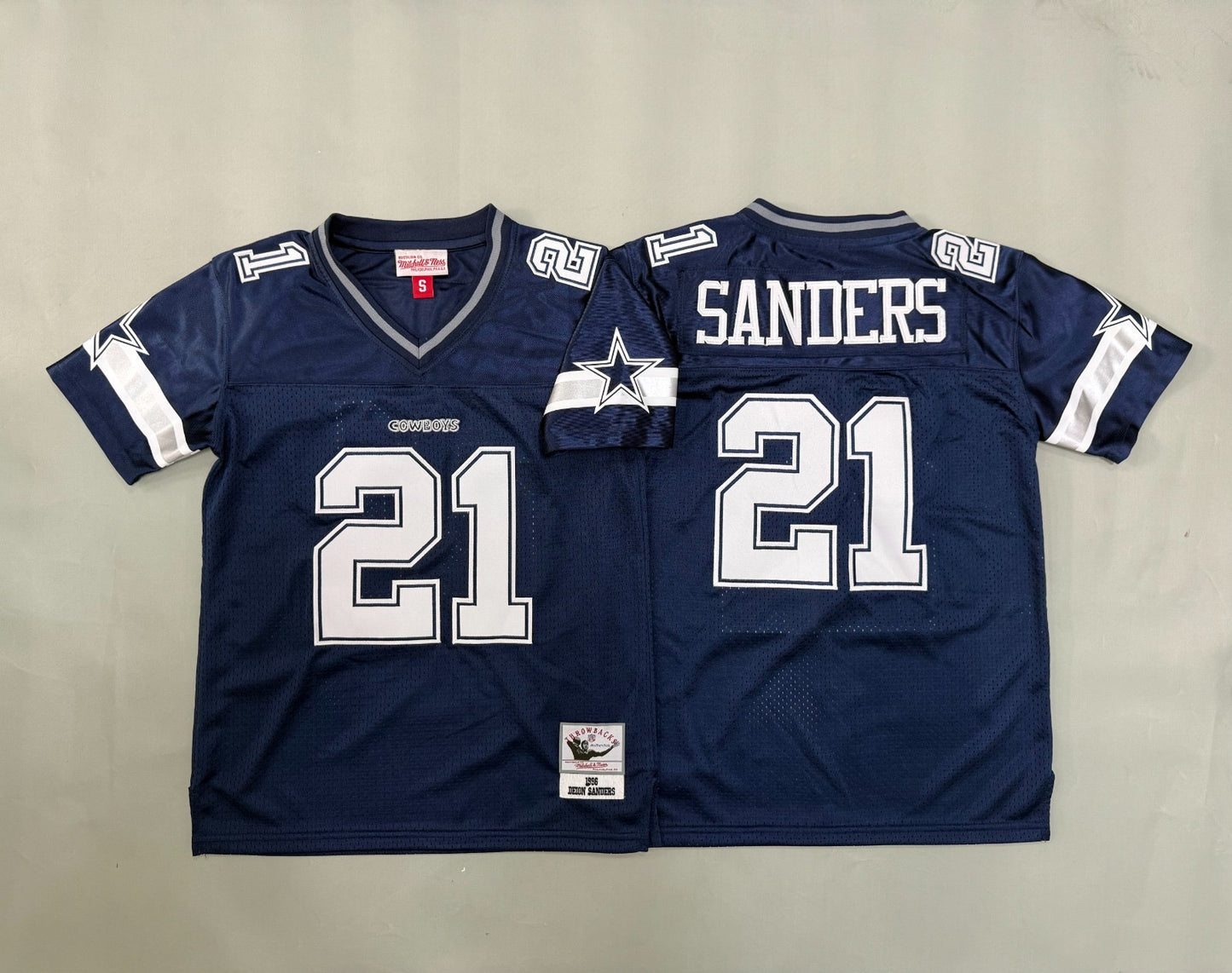 DALLAS COWBOYS DEION SANDERS BLUE VINTAGE JERSEY