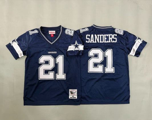 DALLAS COWBOYS DEION SANDERS BLUE VINTAGE JERSEY