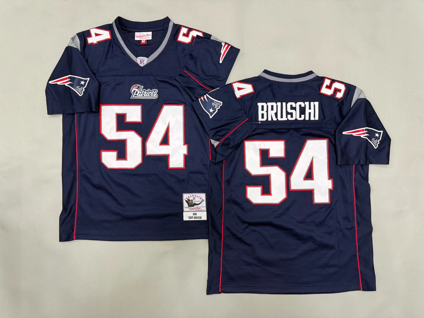 NEW ENGLAND PATRIOTS TEDY BRUSCH BLUE VINTAGE JERSEY
