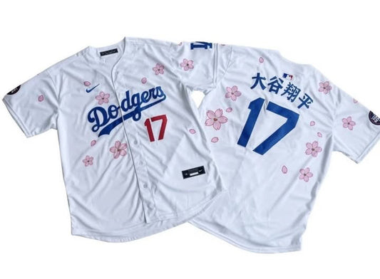 Los Angeles Dodgers Shohei Ohtani Rose Japanese blossom jersey white ￼