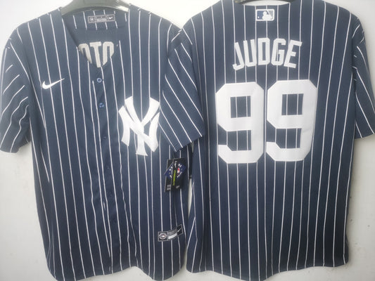 New York Yankees Aaron Judge Blue Pinstrip Jersey