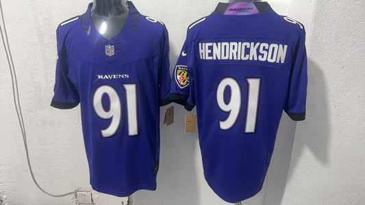 BALTIMORE RAVENS TREY HENDRICKSON PURPLE JERSEY