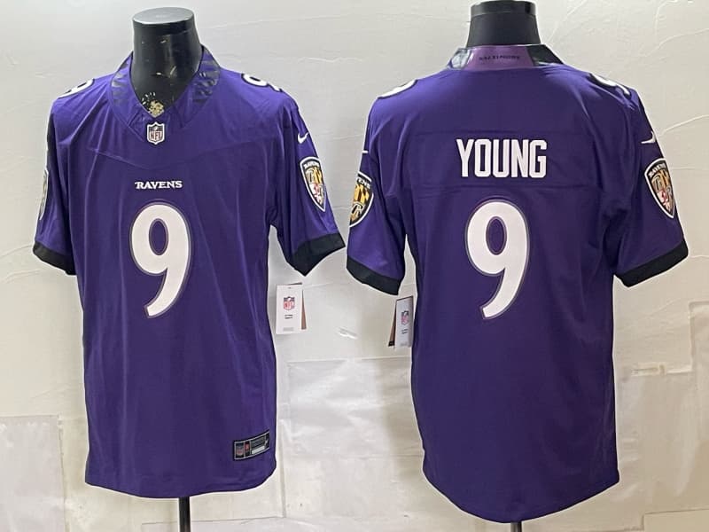 BALTIMORE RAVENS ZION YOUNG PURPLE JERSEY