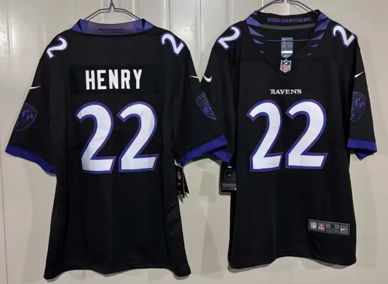 BALTIMORE RAVENS DERRICK HENRY BLACK JERSEY