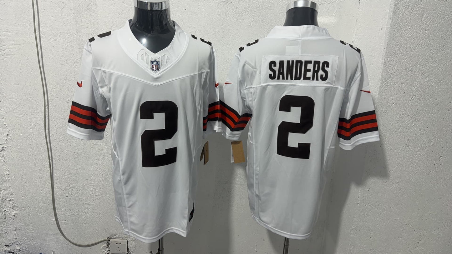 CLEVELAND BROWNS SHEDUER SANDERS WHITE JERSEY