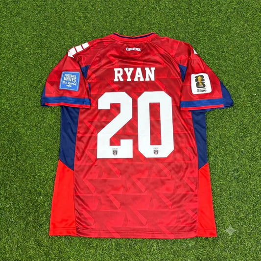 2026 WORLD CUP RYAN MENDES TEAM CAPE VERDE RED JERSEY
