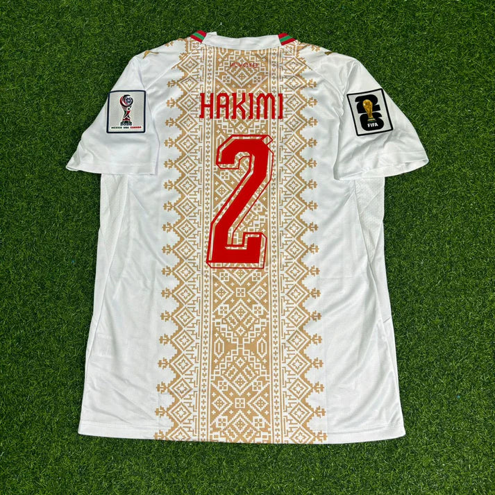 2026 WORLD CUP ACHRAF HAKIMI TEAM MOROCCO WHITE JERSEY