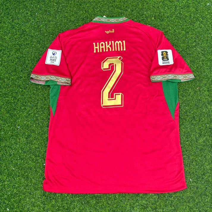 2026 WORLD CUP ACHRAF HAKIMI TEAM MOROCCO RED JERSEY